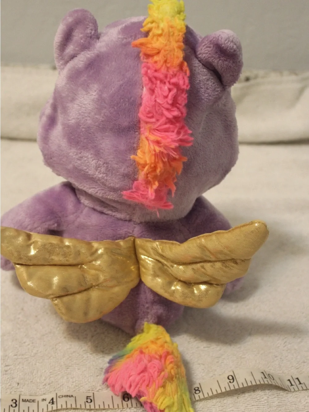 Care Bears Purple Plush with Rainbow Heart Chest Emblem